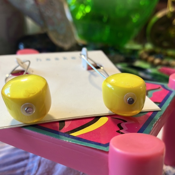 M. Haskell Yellow Drop Earrings - Picture 2 of 5